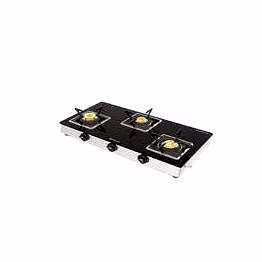 bajaj cooktop 3 burner glasstop 3bjgs7 with square pan support