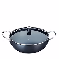 Nirlep Ebony 1.5 Ltr Hand Anodized Kadhai with Lid 3 mm