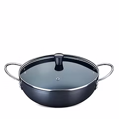 Nirlep Ebony 3.5 Ltr Hand Anodized Kadhai with Lid 3 mm