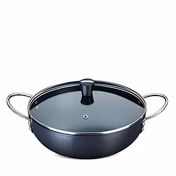 Nirlep Ebony 3.5 Ltr Hand Anodized Kadhai with Lid 3 mm