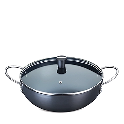 Nirlep Ebony 3.5 Ltr Hand Anodized Kadhai with Lid 3 mm