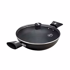 Nirlep Ebony 2.5 Ltr Hard Anodized Induction Kadhai with Lid 3 mm