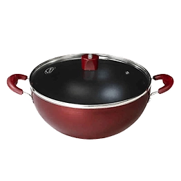 Nirlep Selec+ 3 Ltr 24 Cm Non Stick Induction Deep Kadhai with Lid 2.6 mm