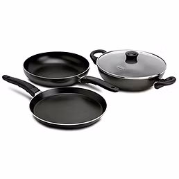 Nirlep Kitchen Essential Gift Set 4 pcs-Tawa Fry Pan and Kadai with lid