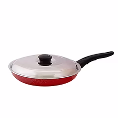 Nirlep Sakhi 24 Cm Non Stick Fry Pan with Lid 2.6 mm