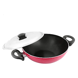 Nirlep Sakhi 3.5 Ltr 28 Cm Non Stick Kadhai with Lid 2.6 mm