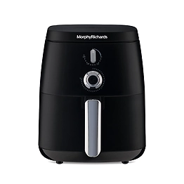 Morphy Richards 5 Litre Classic Air Fryer|Easy Knob Control|Adjustable Time & Temperature Control|Voltage Fluctuation Protection|Non-stick Coated Basket, Accessories|2-Yr Warranty|Black|1500W