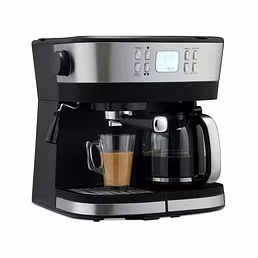 Morphy Richards DuoPresso 2-in-1 Coffee Maker|Drip &amp; Espresso| 15 bar Pressure| Digital Display|Removable Drip Tray| Upto 10 cups* of Coffee| Keep Warm Tray| 2-Yr Warranty|Black