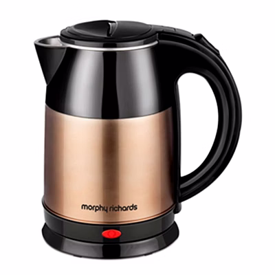morphy richards radiant kettle 1.8 liters 1500 watts electric kettle (detachable base, dry boil cut off protection, 590027, copper/black)