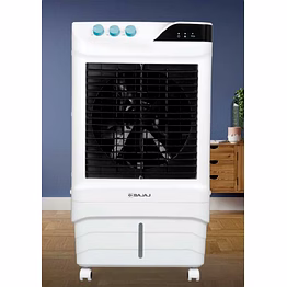 bajaj 65 l desert air cooler (white, shield series elevate 65 with anti-bacterial hexacool master technology)