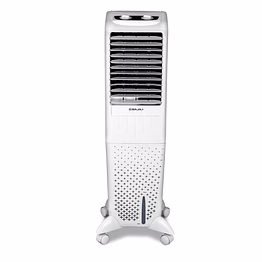 bajaj tmh35 35l tower air cooler with duramarine pump |ice chamber, anti-bacterial hexacool master, typhoon blower technology, portable ac, white air cooler for home