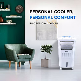 bajaj frio 23l personal air cooler with honeycomb pads, typhoon blower technology, powerful air throw and 3-speed control,