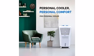 Bajaj Frio 23L Personal Air Cooler with Honeycomb Pads, Typhoon Blower Technology, Powerful Air Throw and 3-Speed Control,