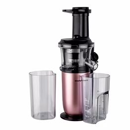 morphy richards kenzo cold press slow juicer, 150 watts powerful dc motor, 60 rpm speed, with stainless steel filter and rev button, rose gold, 150 watts
