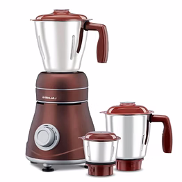 bajaj ivora crimson red mixer grinder 800 w, 3 jar