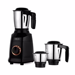 Bajaj Military Series Finesse 750W Mixer Grinder | 3 Stainless Steel Military Grade Jars* | DuraCut Blades | 750 Watts | 2 Yrs Warranty?Midnight Black?