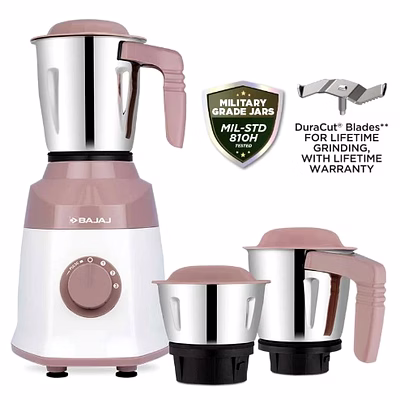 bajaj military series duetto 500w lilac mixer grinder