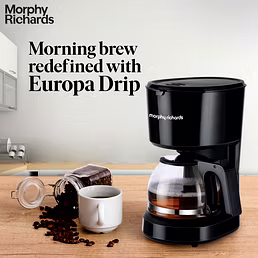 Morphy Richards Europa Drip Coffee Maker – 5-Cup, 600W | Compact & Easy Brewing