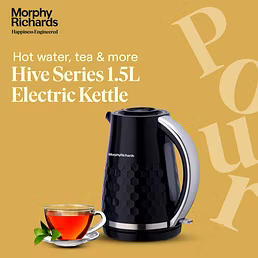 Morphy Richards Hive Series 1.5L Electric Kettle – 3000W Rapid Boil, Easy Fill, Stylish Design