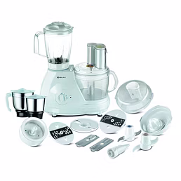 Bajaj Food Factory FX 11 600-Watt Food Processor (White) – Multi-Functional with Attachments