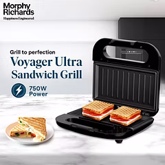 Morphy Richards Voyager Ultra 750 Watt Grilled Sandwich Maker – Non-Stick Plates, 2-Year Warranty