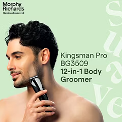 Morphy Richards Kingsman Pro BG3509 12-in-1 Body Groomer – All-in-One Trimmer for Face, Body & Intimate Areas | USB Rechargeable | 120-Min Runtime | 17 Length Settings | 2-Year Warranty