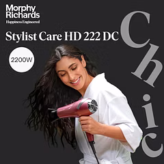 Morphy Richards Stylist Care HD222DC 2200W Professional Hair Dryer – Wine Red & Silver Chrome | Ionic Care | 3 Speed & 2 Heat Settings | Diffuser & Concentrator Attachments | Cool Air Mode | 2-Year Warranty