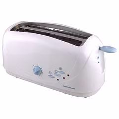 Morphy Richards AT-401 4-Slice Pop-Up Toaster | 1400W, 6 Browning Levels, Defrost & Reheat, Cool-Touch Body – White