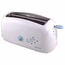 Morphy Richards AT-401 4-Slice Pop-Up Toaster | 1400W, 6 Browning Levels, Defrost & Reheat, Cool-Touch Body – White