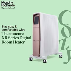 Morphy Richards Thermocore XR Analog 2000W Oil-Free Radiator Room Heater | 15 Fins, Twin Copper Heating Elements, Maintains Oxygen Level, Silent Operation, 4-Year Warranty