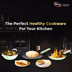 Nirlep NutriHealth Dosa Tawa 32 cm | Silver Ion Coating | Metal Spoon Friendly | Soft Touch Handle | Non-Stick Tawa for Dosa, Uttapam, Pancakes | 18-Month Guarantee