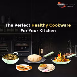 Nirlep NutriHealth Dosa Tawa 32 cm | Silver Ion Coating | Metal Spoon Friendly | Soft Touch Handle | Non-Stick Tawa for Dosa, Uttapam, Pancakes | 18-Month Guarantee