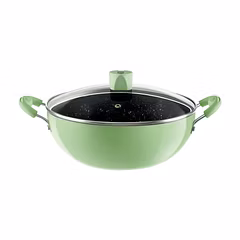 Nirlep NutriHealth Pro Induction Deep Kadai 24 with Glass Lid – 3L | Silver Ion Coating | Metal Spoon Friendly | Soft Touch Handle | Multipurpose Kadhai | 18-Month Guarantee