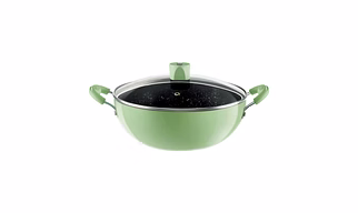 Nirlep NutriHealth Pro Induction Deep Kadai 24 with Glass Lid – 3L | Silver Ion Coating | Metal Spoon Friendly | Soft Touch Handle | Multipurpose Kadhai | 18-Month Guarantee