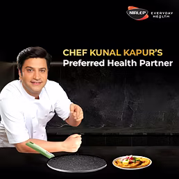 Nirlep NutriHealth Dosa Tawa 30 cm | Patented Silver Ion Coating | Metal Spoon Friendly | Soft Touch Handle | Non-Stick Tawa for Dosa, Uttapam, Pancake | 18-Month Guarantee