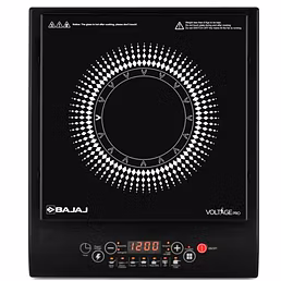 Bajaj 120TS 1200W Tempered Glass Induction Cooktop with Tact Switch, 7 Pre-Set Menus, Digital LED Display &amp; 1 Year Warranty (Black)