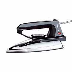 Bajaj DX-2 600W Dry Iron | Advanced Soleplate with Anti-Bacterial German Coating | 180° Swivel Cord | Cool Touch Handle | 2-Year Warranty (Black, Stainless Steel)