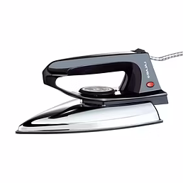 Bajaj DX-2 600W Dry Iron | Advanced Soleplate with Anti-Bacterial German Coating | 180° Swivel Cord | Cool Touch Handle | 2-Year Warranty (Black, Stainless Steel)