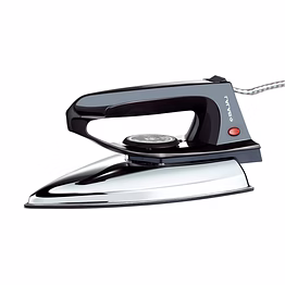 bajaj dx-2 600w dry iron | advanced soleplate with anti-bacterial german coating | 180° swivel cord | cool touch handle | 2-year warranty (black, stainless steel)