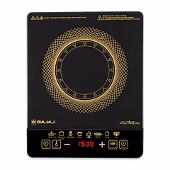 Bajaj ICX 190FS Induction Stove | 1900 Watts | Voltage Pro | Feather Touch Controls | 9 Preset Menu | Digital Display | 1 Yr Warranty 【Black】