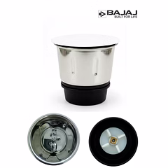 Bajaj 300 ml Chutney Jar Assembly for FX11 Food Processor | Genuine Stainless Steel Spare Jar | Compatible with FX11