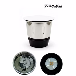 Bajaj 300 ml Chutney Jar Assembly for FX11 Food Processor | Genuine Stainless Steel Spare Jar | Compatible with FX11