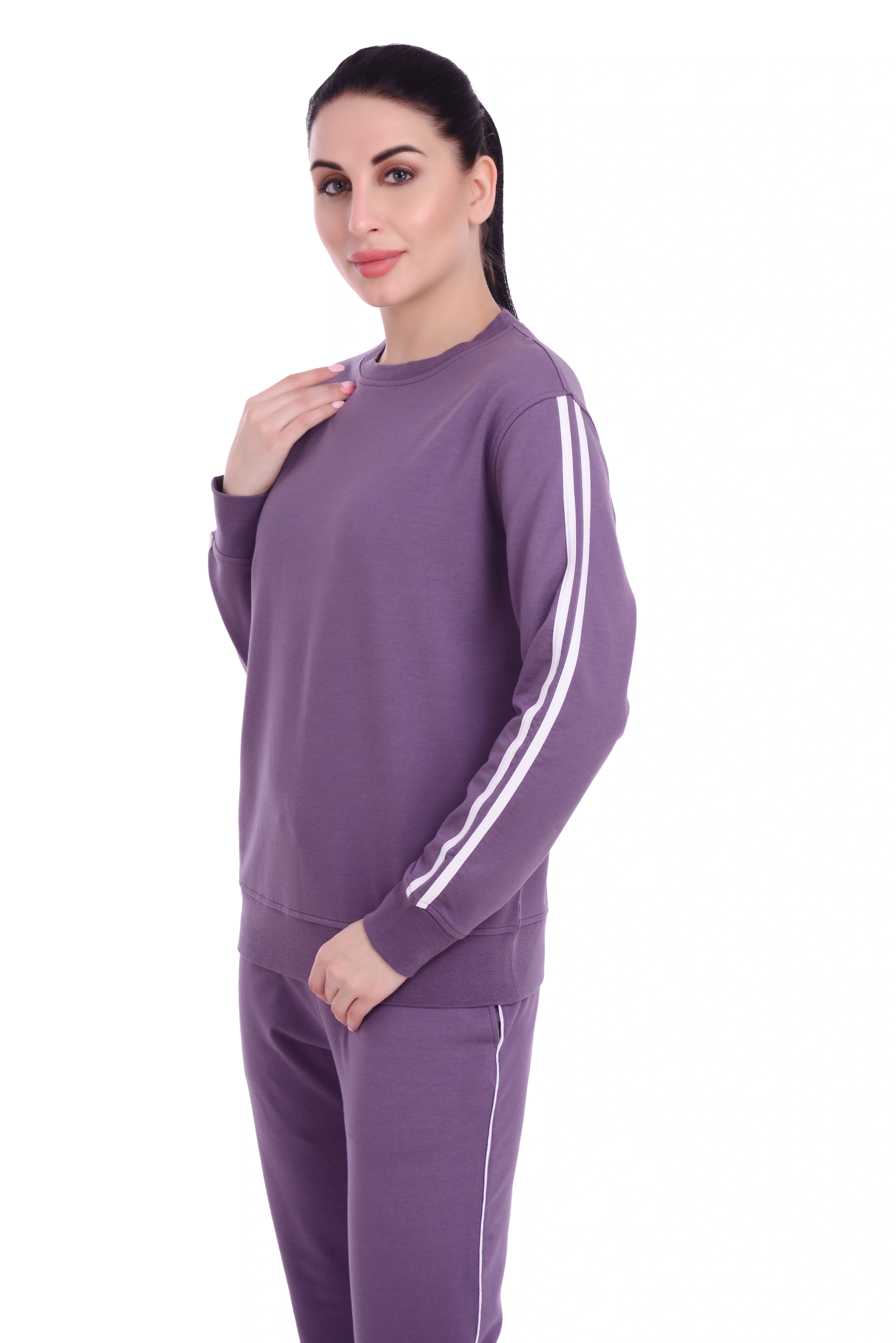 Skotch &amp; Ice Side Stripe Active wear Top-M-Purple-2