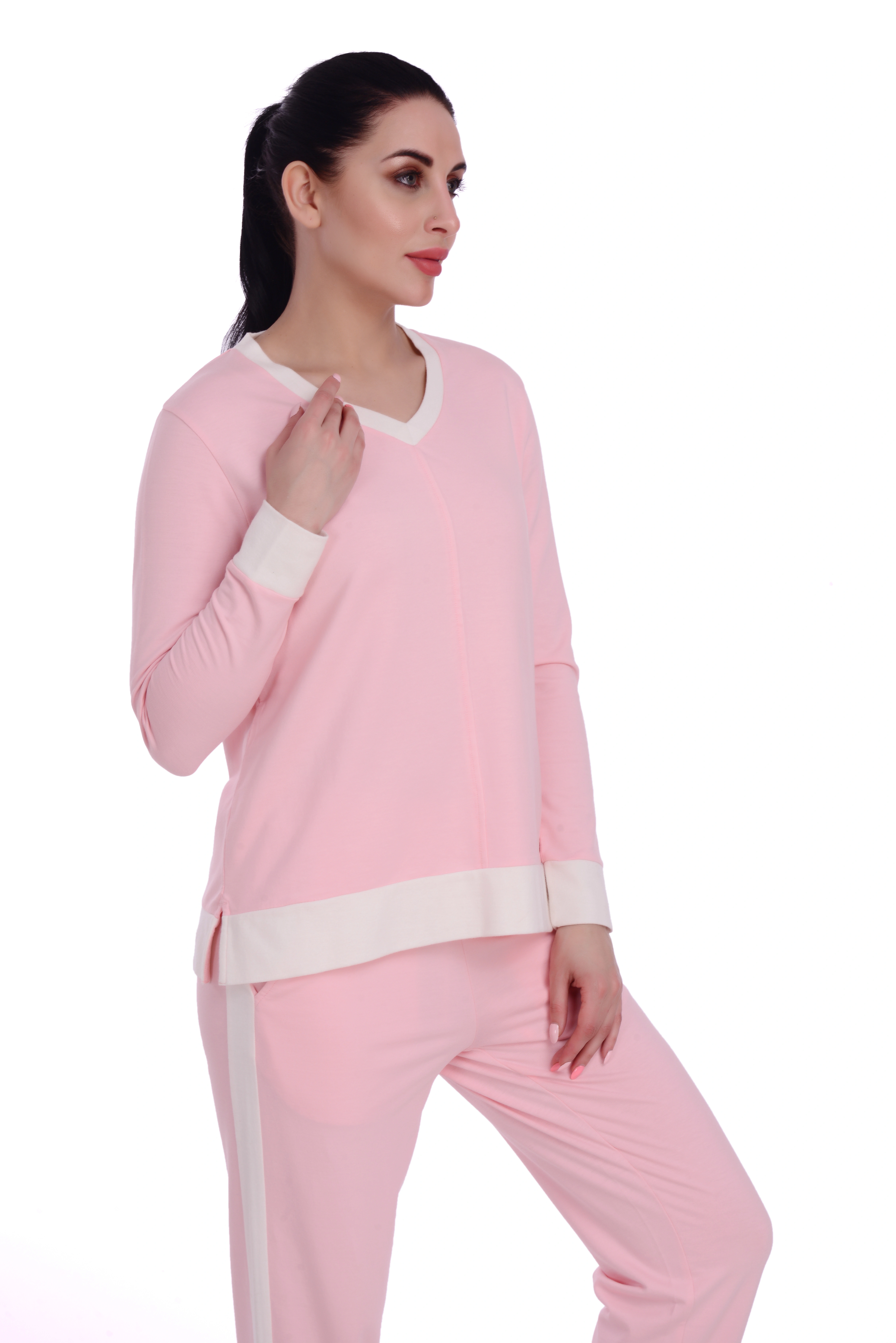 Skotch &amp; Ice Pink V neck Top-T-17_1174