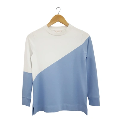 Skotch & Ice Diagonal Ice Blue Color Block Top