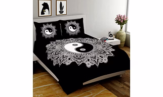Premium Cotton Bedsheet King Size (93×108 inches) – (Yin Yang)