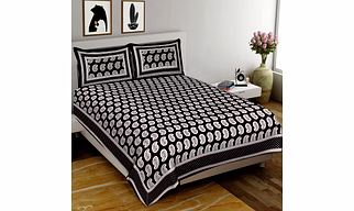 Premium Cotton Bedsheet King Size (93×108 inches) – (Paisley)
