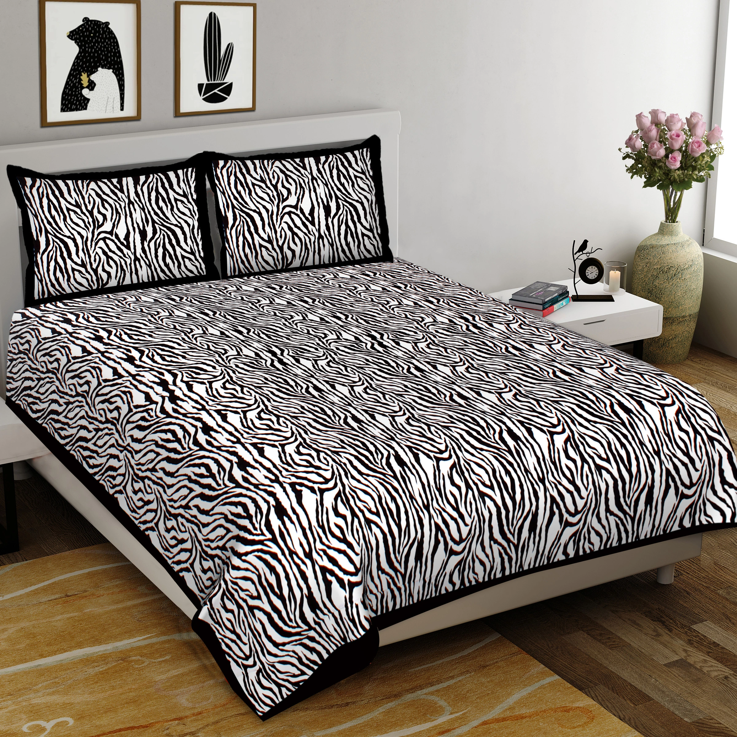 Premium Cotton Bedsheet King Size (93×108 inches) – (Tiger Print)-TigerPrint