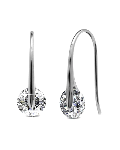 92.5 Sterling silver Earring with swarovski Zirconia stone high polish nickel free rhodium plated-6410812