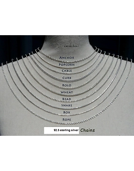 92.5 Sterling silver chains with  high polish